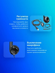 Наушники с микрофоном Logitech H390 черный 1.9м накладные USB оголовье (981-000803)