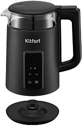 Чайник электрический Kitfort КТ-6714 1.7л. 2200Вт черный корпус: стекло/металл/пластик