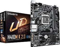 Материнская плата Gigabyte H410M K 2.0 Soc-1200 Intel H410 2xDDR4 mATX AC`97 8ch(7.1) GbLAN+HDMI