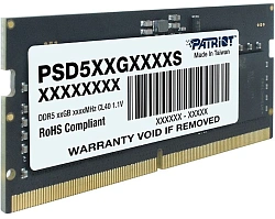 Память DDR5 16GB 5600MHz Patriot PSD516G560081S Signature RTL PC5-44800 CL46 SO-DIMM 262-pin 1.1В single rank Ret