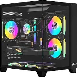 Корпус Formula Crystal Z9M черный без БП mATX 5x120mm 1xUSB3.0 audio bott PSU