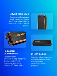 Накопитель SSD A-Data PCIe 4.0 x4 4TB ALEG-960M-4TCS Legend 960 Max M.2 2280