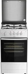 Плита Газовая Darina 1B GM 441 005 W белый/черный (стеклянная крышка) реш.сталь