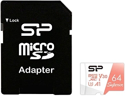 Флеш карта microSDXC 64GB Silicon Power SP064GBSTXDV3V20SP Superior + adapter