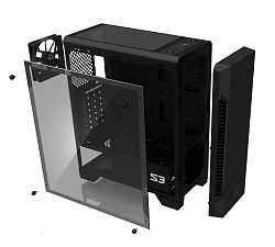 Корпус Zalman S3 черный без БП ATX 7x120mm 2xUSB2.0 1xUSB3.0 audio bott PSU