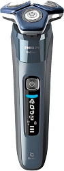 Бритва роторная Philips S7882/55 реж.эл.:3 питан.:аккум. синий/серебристый