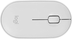 Мышь Logitech Pebble M350 белый оптическая 1000dpi silent беспров. BT/Radio USB для ноутбука 3but (910-005541)