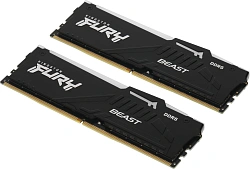 Память DDR5 2x32Gb 5600MHz Kingston KF556C40BBAK2-64 Fury Beast Black RGB RTL Gaming PC5-44800 CL40 DIMM 288-pin 1.25В dual rank с радиатором Ret
