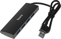 Разветвитель USB 3.0 Buro BU-HUB4-0.5-U3.0 4порт. черный