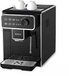 Кофемашина Kitfort КТ-7256 1350Вт черный/нержавеющая сталь