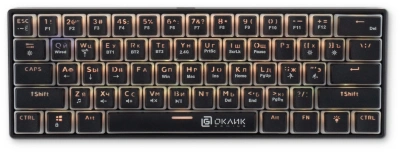 Клавиатура Оклик K763W механическая черный USB беспроводная BT/Radio Multimedia for gamer LED (1920548)