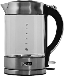 Чайник электрический Rondell 1001-RE-01 1.7л. 2200Вт серебристый корпус: стекло/металл (RDE-1001)