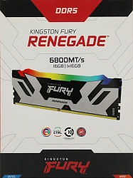 Память DDR5 16GB 6800MHz Kingston KF568C36RSA-16 Fury Renegade Silver XMP RGB RTL Gaming PC5-54400 CL36 DIMM 288-pin 1.4В kit с радиатором Ret