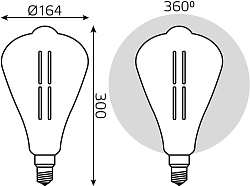 Лампа филам. Gauss Filament Vintage 6Вт цок.:E27 эдисон 220B св.свеч.бел.нейт. (упак.:1шт) (157802205)