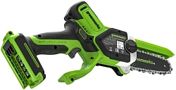 Цепная пила Greenworks GD24CS15 аккум. 600Вт 0.8л.с. дл.шины:6" (15cm) (2010107)