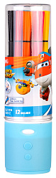 Фломастеры Deli EC150-12 Super Wings 12цв. пластиковая туба