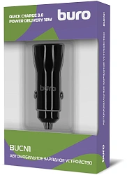 Автомобильное зар./устр. Buro BUCN1 18W 3A (PD+QC) USB-C/USB-A универсальное черный (BUCN18P110BK)