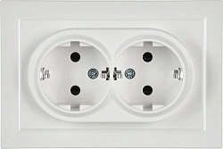 Розетка силов. IEK Brite РС12-3-БрБ BR-R21-16-K01-F 2розет. двойн. скрыт. зазем. IP20 белый (упак.:1шт)