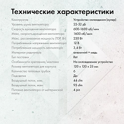 Устройство охлаждения(кулер) GMNG GG-CPC250-1 Soc-AM5/AM4/1200/1700/1851 черный 4-pin 22-32dB Al+Cu 250W 930gr Ret (GG-CPC250-1-BK)