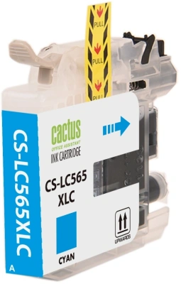 Картридж струйный Cactus CS-LC565XLC голубой (14.4мл) для Brother MFC-J2510