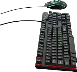 Клавиатура + мышь Оклик 400GMK клав:черный мышь:черный USB LED (1546779)
