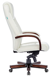 Кресло руководителя Бюрократ T-9923WALNUT слоновая кость кожа крестов. металл/дерево
