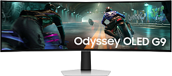 Монитор Samsung 49" Odyssey OLED G9 S49DG910SIXCI серебристый OLED LED 32:9 HDMI полуматовая HAS 250cd 178гр/178гр 5120x1440 144Hz DP USB 12.9кг