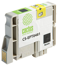 Картридж струйный Cactus CS-EPT0481 T0481 черный (16мл) для Epson Stylus Photo R200/R220/R300/R320/R340/RX500/RX600/RX620/RX640 с чипом