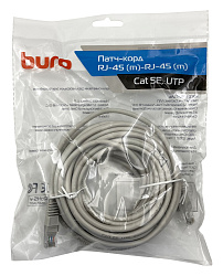 Патч-корд Buro UTP-5E-10M-G UTP 4 пары cat.5E CCA molded 10м серый RJ-45 (m)-RJ-45 (m)