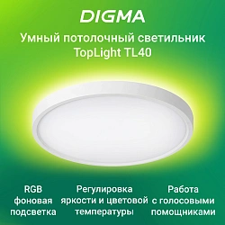 Умный светильник Digma TopLight TL40 потолоч. белый (TL40)