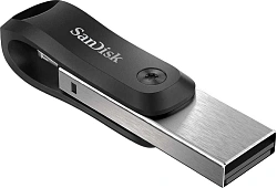 Флеш Диск Sandisk 64GB iXpand Go SDIX60N-064G-GN6NN USB3.0 черный/серебристый