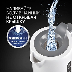 Чайник электрический Polaris PWK 1220C 1.2л. 2200Вт белый/серый корпус: пластик