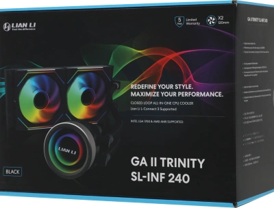 Система водяного охлаждения Lian-Li GA II Trinity 240 SL-INF ARGB Soc-AM5/AM4/1200/1700/1851 черный30dB Al+Cu Ret (G89.GA2T24INB.R0)