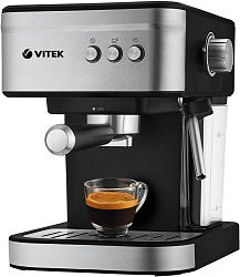Кофеварка рожковая Vitek VT-8468 1000Вт черный/стальной