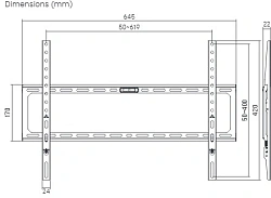Кронштейн для телевизора Ultramounts UM823 черный 37"-86" макс.45кг настенный фиксированный