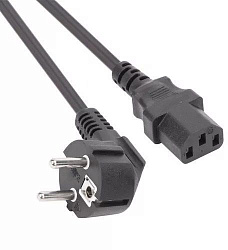 Кабель Premier 5-280L IEC C13 Евровилка угловой 1м (5-280L(0.75) 1.0) черный (Bulk)