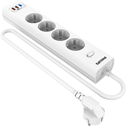 Сетевой фильтр Philips CHP8246WB/51 3м (4 розетки) белый (коробка)