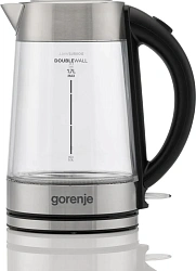 Чайник электрический Gorenje K17GDWII 1.7л. 2200Вт черный корпус: стекло/металл/пластик (743905)