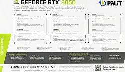Видеокарта Palit PCI-E 4.0 PA-RTX3050 STORMX NVIDIA GeForce RTX 3050 8Gb 128bit GDDR6 1042/14000 DVIx1 HDMIx1 DPx1 HDCP Ret