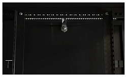 Шкаф коммутационный Hyperline (TWB-0945-SR-RAL9004) настенный 9U 600x450мм пер.дв.стал.лист 60кг черный 275мм 180град. 500мм IP20 сталь