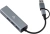 Разветвитель USB-C + USB-A Digma DHUB-LAN-4port 4порт. серебристый