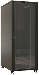 Шкаф коммутационный Hyperline (TTBR-4288-AS-RAL9004) напольный 42U 800x800мм пер.дв.стекл задн.дв.спл.стал.лист 2 бок.пан. 1000кг черный 710мм 2055мм IP20 сталь