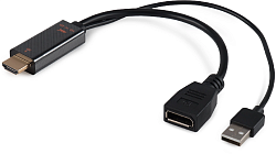 Переходник Buro HDMI (m)/DisplayPort (f) черный (BU-HDMI(M)-DP(F))