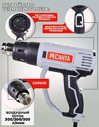 Технический фен Ресанта ФЭ-2000ЭК 2000Вт темп.50/50-550/50-550С