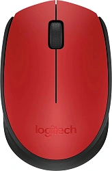 Мышь Logitech M171 красный/черный оптическая 1000dpi беспров. USB для ноутбука 2but (910-004641)