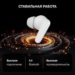Гарнитура внутриканальные Hyundai Select H-EP203 белый беспроводные bluetooth в ушной раковине (HEP203W)