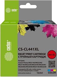 Картридж струйный Cactus CS-CL441XL CL-441XL многоцветный (18мл) для Canon Pixma GM2040/4040/GM2140/2240 с чипом