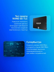 Накопитель SSD Samsung SATA-III 500GB MZ-77E500BW 870 EVO 2.5"