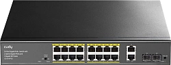 Коммутатор Cudy GS1018PS2 (L2) 18x1Гбит/с 2xКомбо(1000BASE-T/SFP) 2SFP 16PoE 200W неуправляемый
