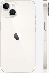 Смартфон Apple A2882 iPhone 14 128Gb 6Gb сияющая звезда моноблок 3G 4G 1Sim 6.1" 1170x2532 iOS 16 12Mpix 802.11 a/b/g/n/ac/ax NFC GPS GSM900/1800 GSM1900 Protect